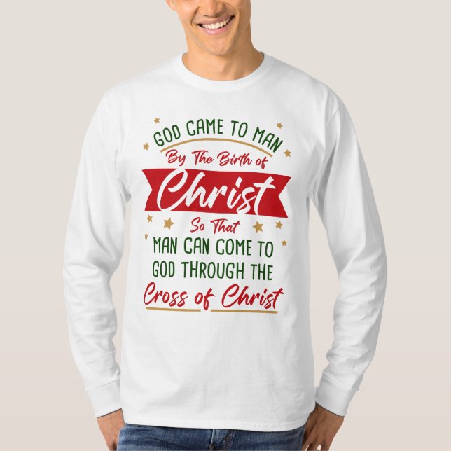 Camiseta Nacimiento y cruz de Jesucristo Navidades Fe   (Anverso)