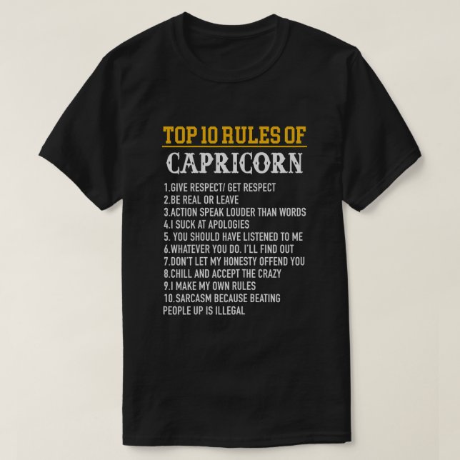 Camiseta Nacimiento Zodiac Capricorn Cabra de mar (Diseño del anverso)