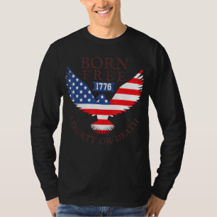 Camiseta Nació Bandera De Merica De Águila Libre 4 De Julio
