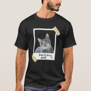 Camiseta Nació este gran gato atigrado gris lindo y gatito