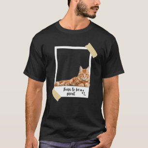 Camiseta Nació este gran gato Maine Coon naranja lindo y ga