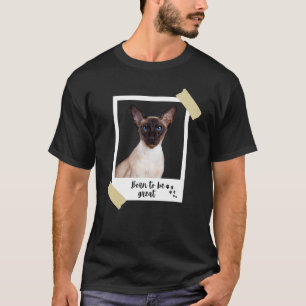 Camiseta Nació este gran gato siamés y animal de gatito lin