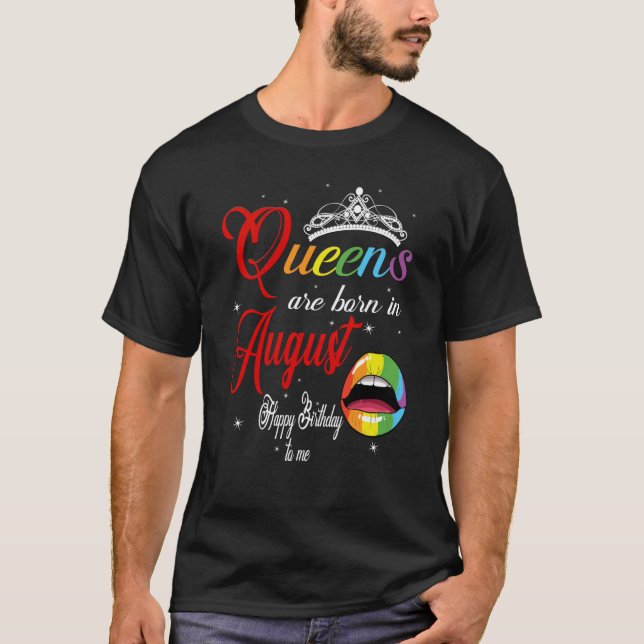 Camiseta Nació Rainbow Leo Virgo Birthday Chica Queens en (Anverso)