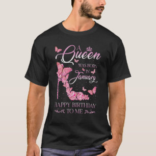 Camiseta Nació Reina Chica De Aniversario De Alto Talón Rei
