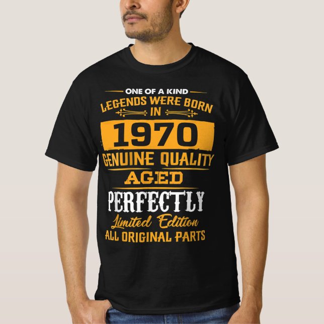 Camiseta Nació Una Leyenda Desde 1970, 1970 Feliz Nacimient (Anverso)