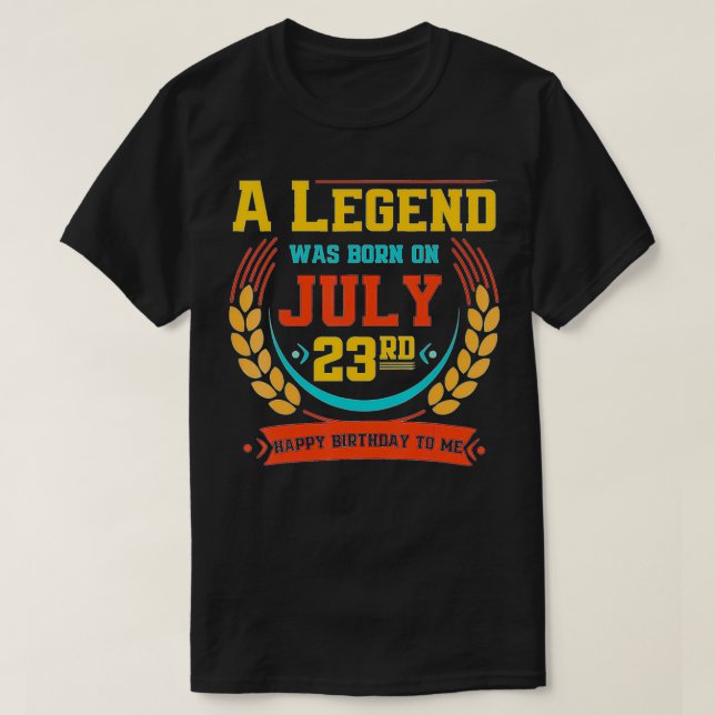 Camiseta Nació una leyenda el 23 de julio, impresionante Bi (Diseño del anverso)