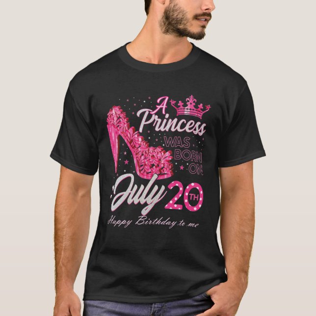 Camiseta Nació Una Princesa El 20 De Julio Con Tos Altos El (Anverso)