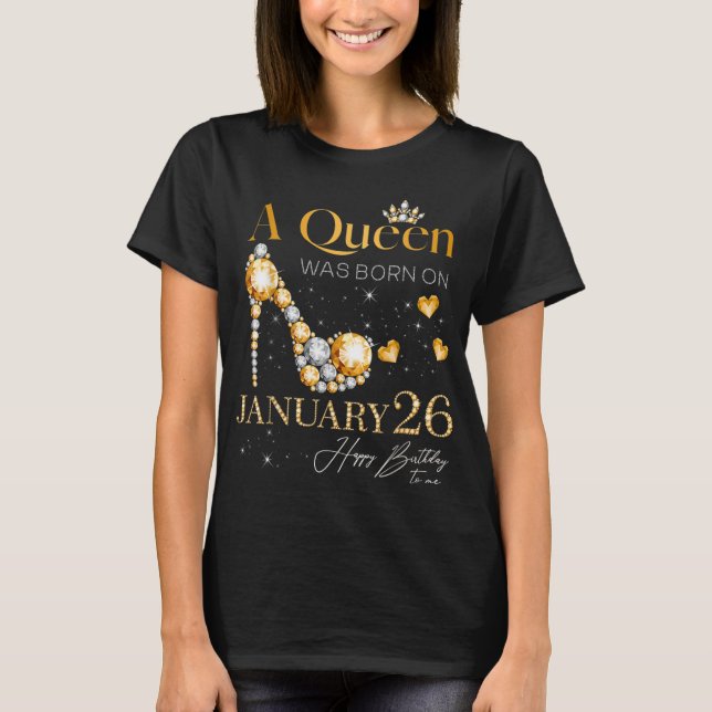 Camiseta Nació una reina el 26 de enero (Anverso)