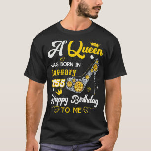 Camiseta Nació Una Reina En Enero De 1955 Feliz Cumpleaños