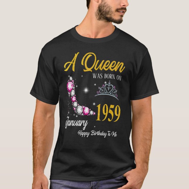 Camiseta Nació Una Reina En Enero De 1959 De Alto Talón 64º (Anverso)