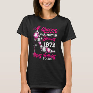Camiseta Nació Una Reina En Enero De 1972 Feliz 51er Nacimi