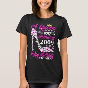Camiseta Nació Una Reina En Febrero De 2009 14º Cumpleaños