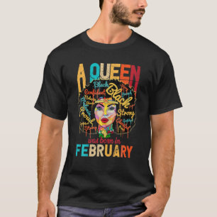 Camiseta Nació Una Reina En Febrero Melanin Cumpleaños Blac