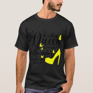 Camiseta Nació una reina en noviembre, feliz cumpleaños par