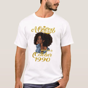 Camiseta Nació una reina en octubre de 1990 30º cumpleaños 