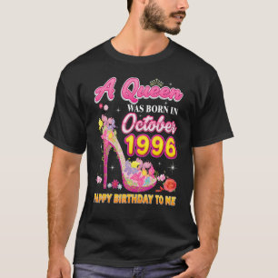 Camiseta Nació Una Reina En Octubre De 1996 Feliz Cumpleaño