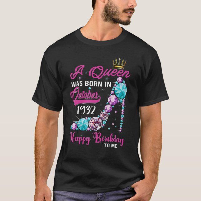 Camiseta Nació Una Reina En Septiembre De 1932 Feliz 90° Na (Anverso)