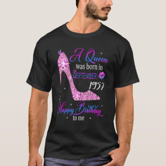 Camiseta Nació Una Reina En Septiembre De 1957 Feliz 66º Na