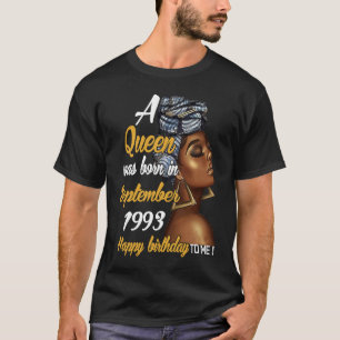 Camiseta Nació una reina en septiembre de 1993 28º cumpleañ