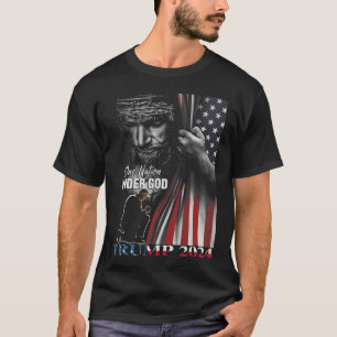 Camiseta Nación bajo Dios Trump 2024 Dios Bandera Americana