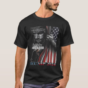 Camiseta Nación bajo Dios Trump 2024 Dios Bandera Americana
