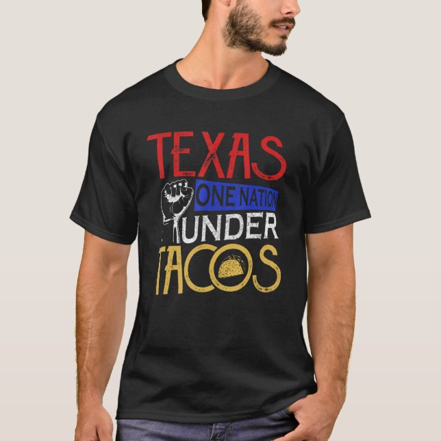 Camiseta Nación divertida bajo los tacos - Texas Taco_2 (Anverso)