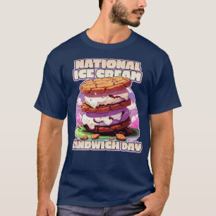 Camiseta Nación Helado Crema Sandwich Día Helado Crema Love