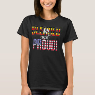 Camiseta Nacionalidad Blendida Y Orgullosa Media Mitad Ugan