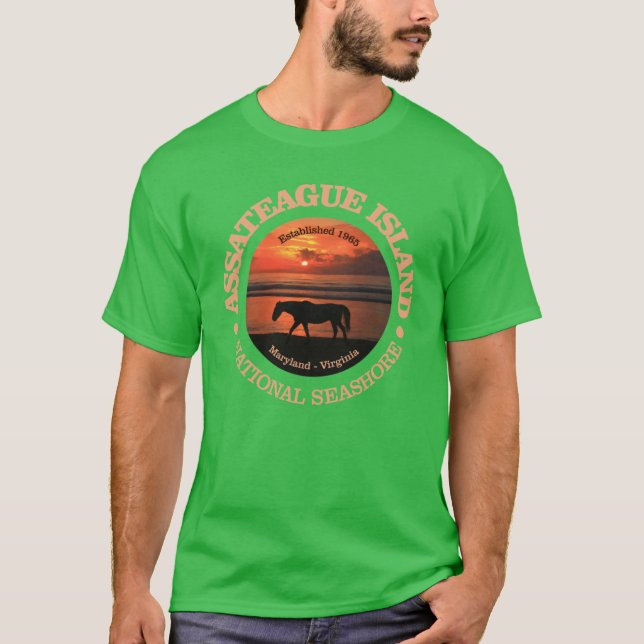 Camiseta Nacionalidad de la isla de Assateague en la costa (Anverso)