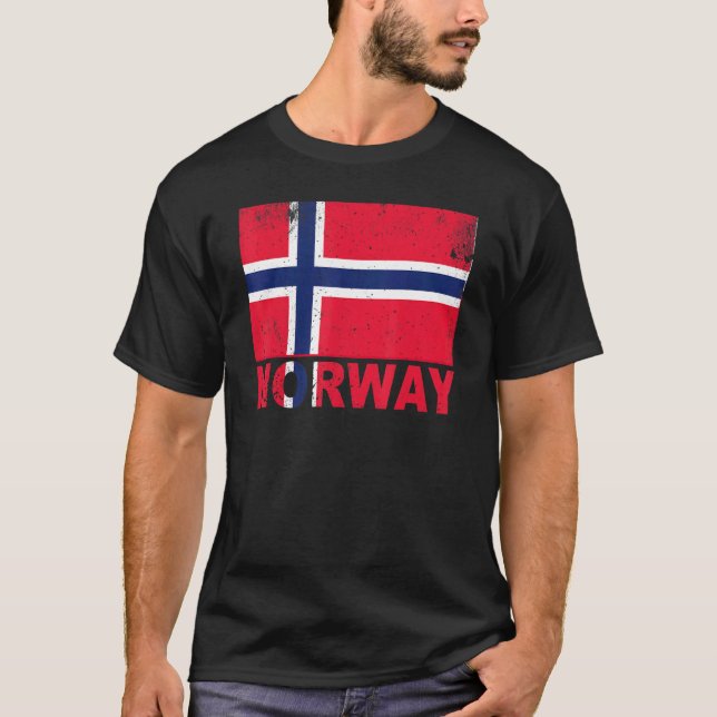 Camiseta Nacionalidad de origen escandinavo de bandera noru (Anverso)