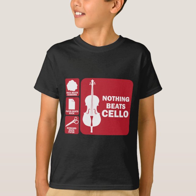Camiseta Nada bate la roca del violoncelo Scissor al músico (Anverso)