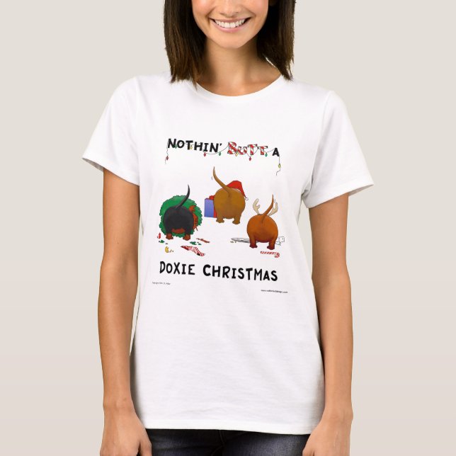 Camiseta Nada empalma el navidad de un Doxie (Anverso)