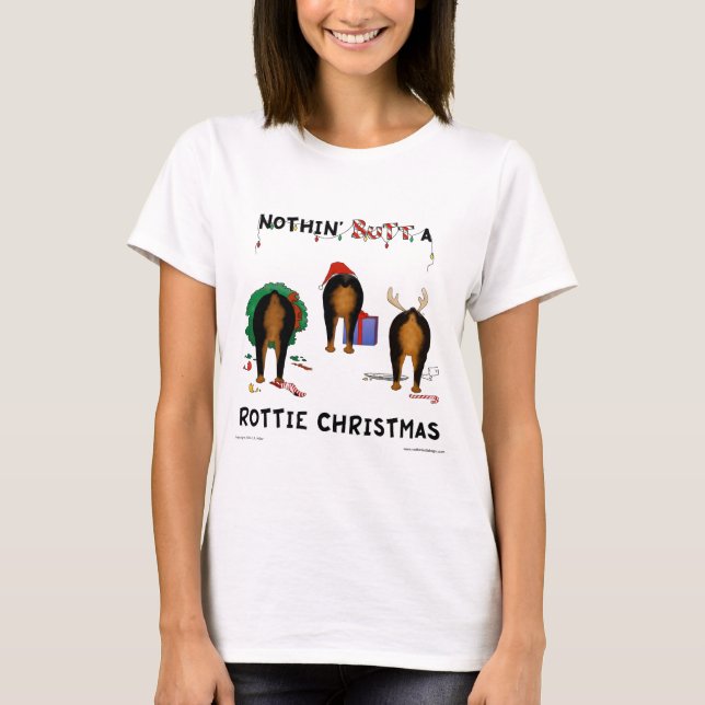 Camiseta Nada empalma el navidad de un Rottie (Anverso)