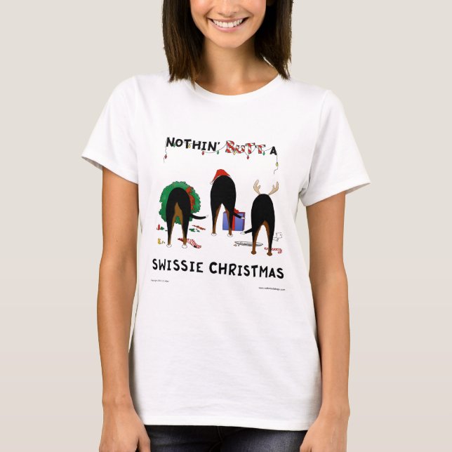 Camiseta Nada empalma el navidad de un Swissie (Anverso)