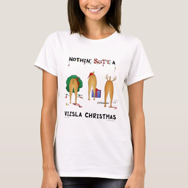 Camiseta Nada empalma el navidad de un Vizsla (Anverso)