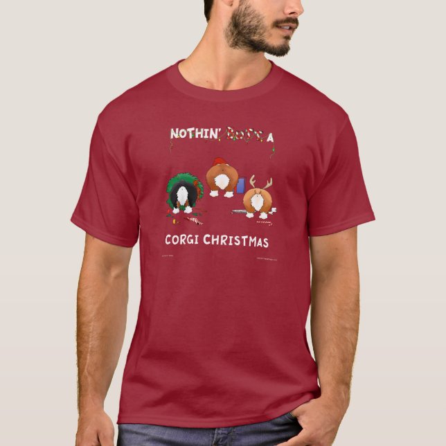 Camiseta Nada empalma navidad de un Corgi (Anverso)