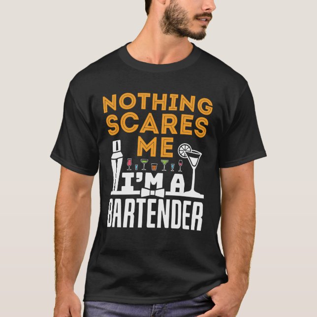 Camiseta Nada me asusta, soy barman (Anverso)