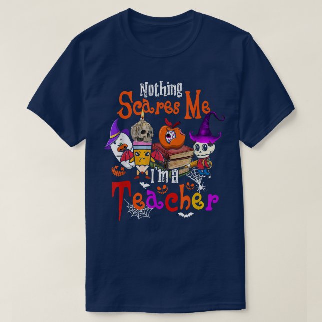 Camiseta Nada me asusta, soy profesor de Halloween Witch Bo (Diseño del anverso)