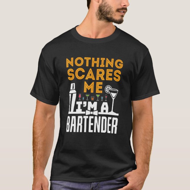 Camiseta Nada me asusta, soy un barman (Anverso)