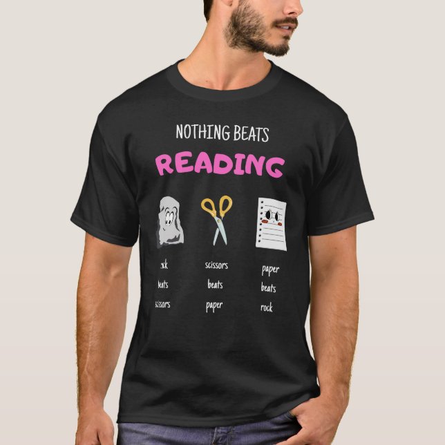 Camiseta Nada mejor que leer tijeras de papel de rock (Anverso)