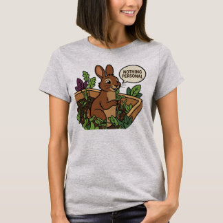 Camiseta Nada Personal Conejo Divertido Comiendo Verduras D