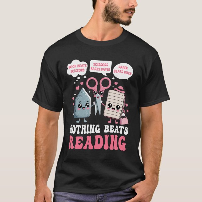 Camiseta Nada supera a leer libro de rock bibliotecario Sc (Anverso)