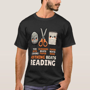 Camiseta Nada supera a Rock Paper Scissors para leer libros