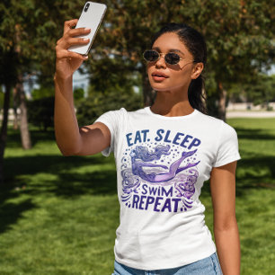 Camiseta Nadador Encantador: Coma Sueño Bañado Repita