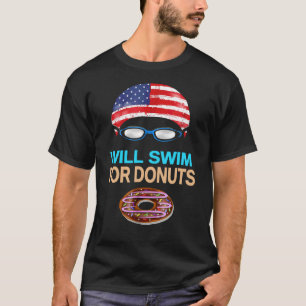 Camiseta Nadador Funny Natación Goggles Cap Donuts Tee