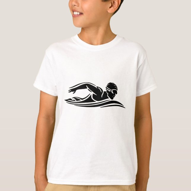 Camiseta nadador, piscina (Anverso)