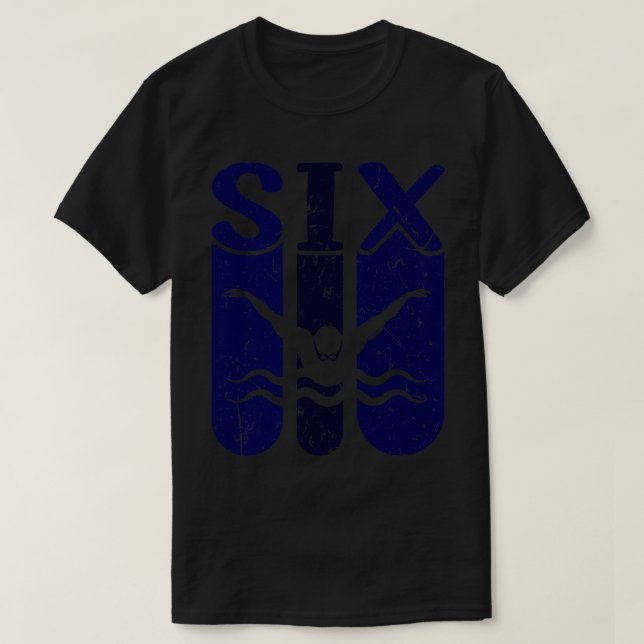 Camiseta Nadadora 6º cumpleaños Natación (Diseño del anverso)