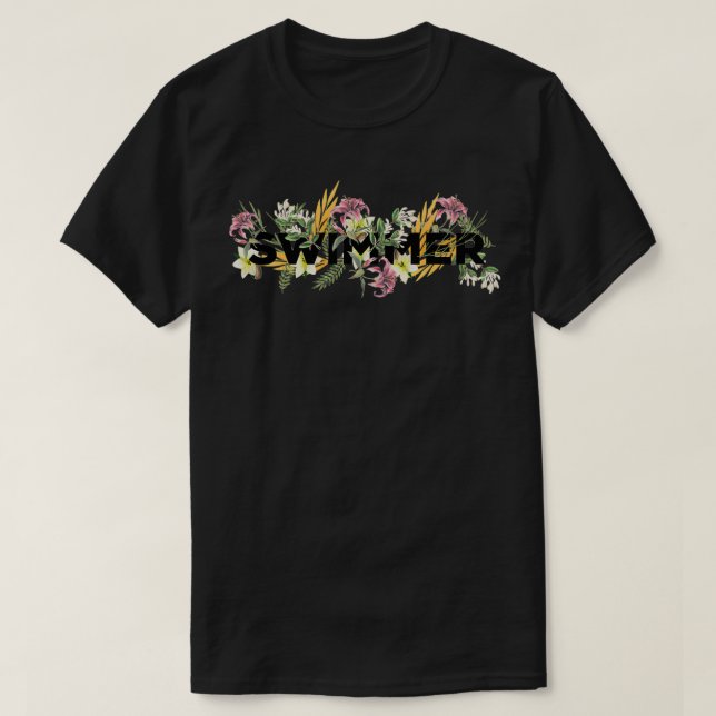 Camiseta Nadadora floral (Diseño del anverso)