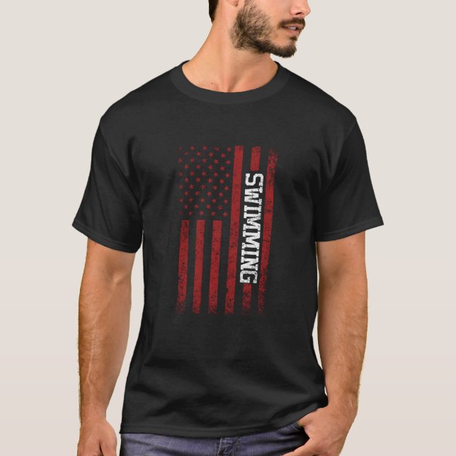 Camiseta Nadadores Americanos Competitivos Equipo De Nataci (Anverso)