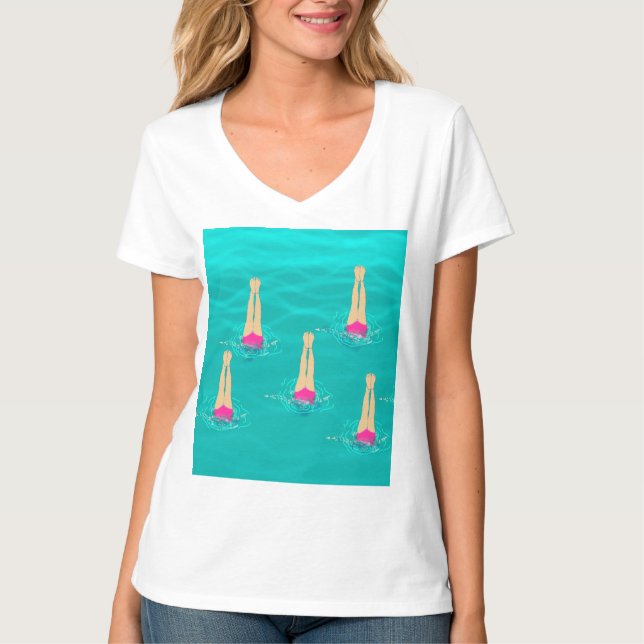 Camiseta Nadadores Artísticos - Nadando Bajo El Agua (Anverso)